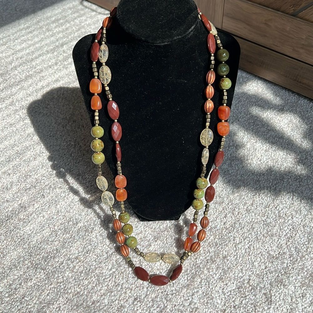 NWOT Premier Designs Fall Colored Beaded Necklace